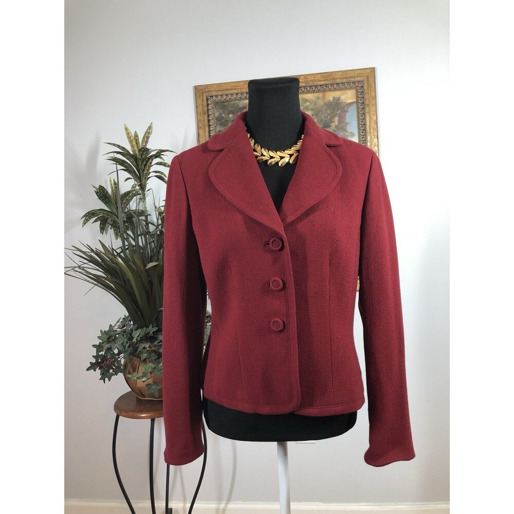 Ann Taylor Women Jacket 10P Long‎ Sleeve 100% Virgin Wool Preppy Office Siren